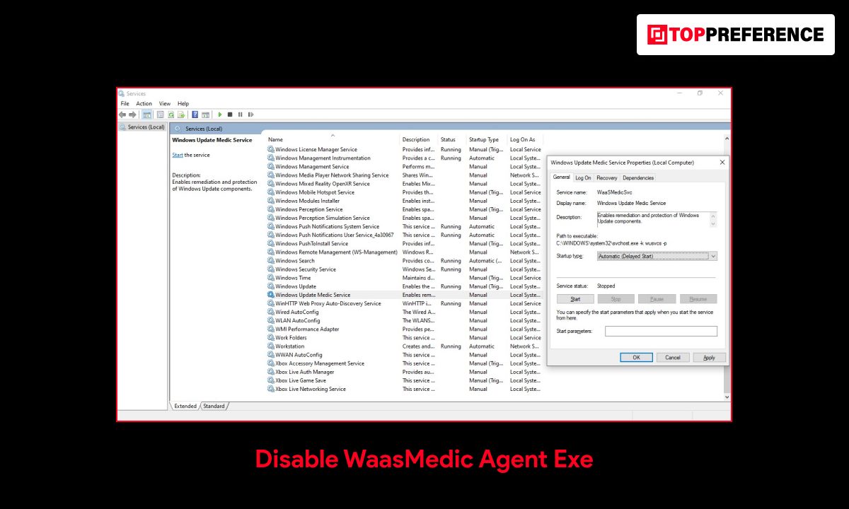 Disable WaasMedic Agent Exe