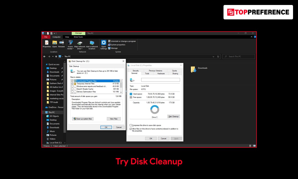 Try Disk Cleanup