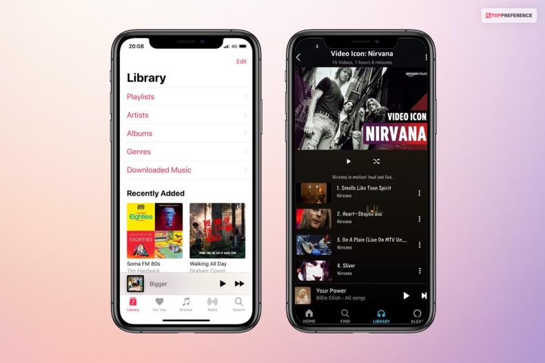 Apple Music Vs. Amazon Music Music Library