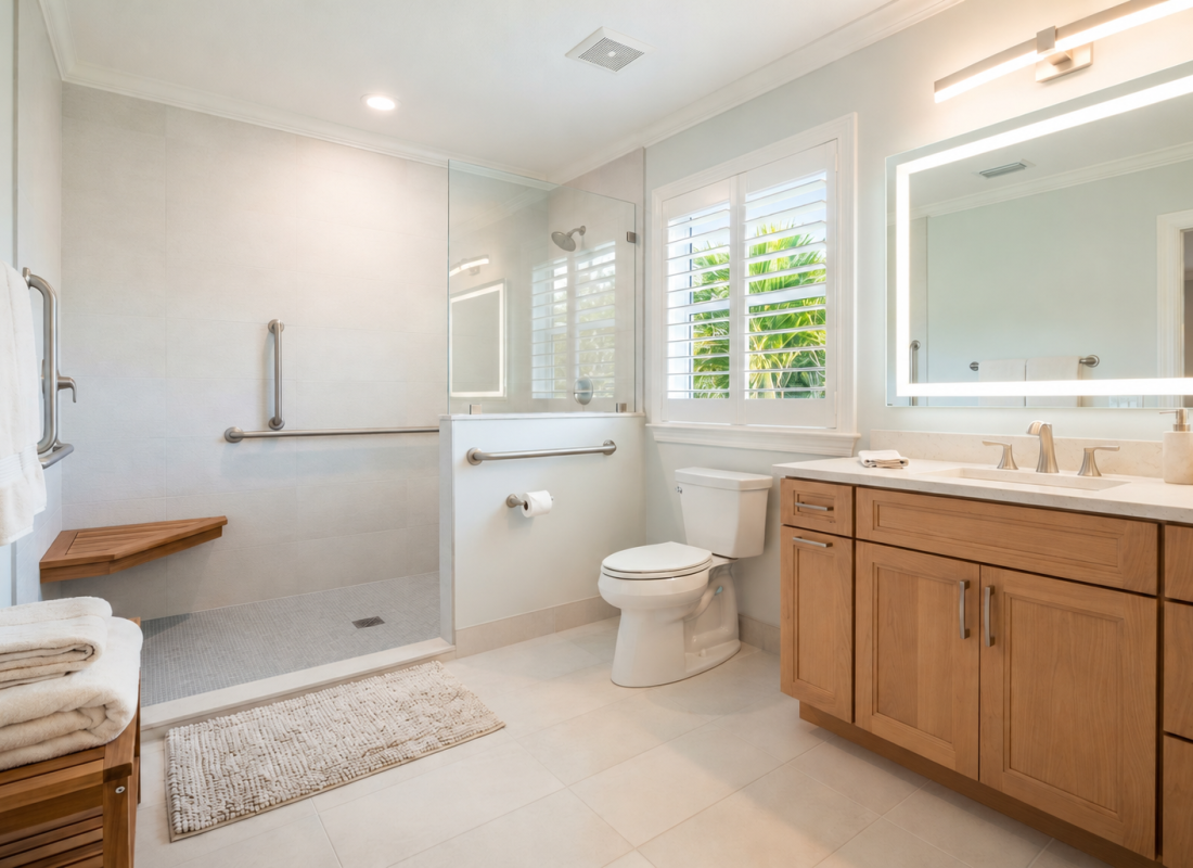 Natural oak bathroom vanity