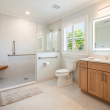Natural oak bathroom vanity