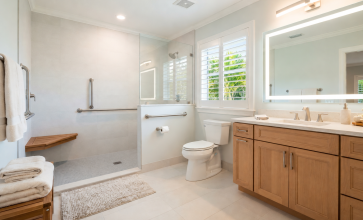 Natural oak bathroom vanity
