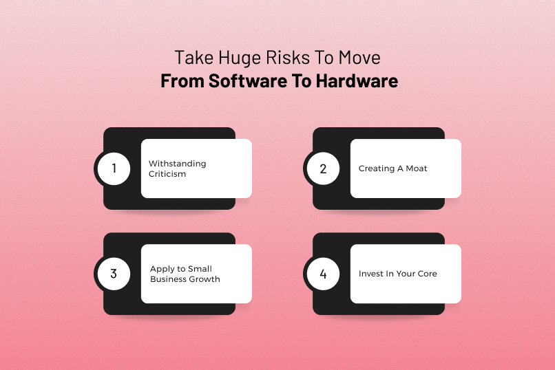 Take Huge Risks To Move From Software To Hardware
